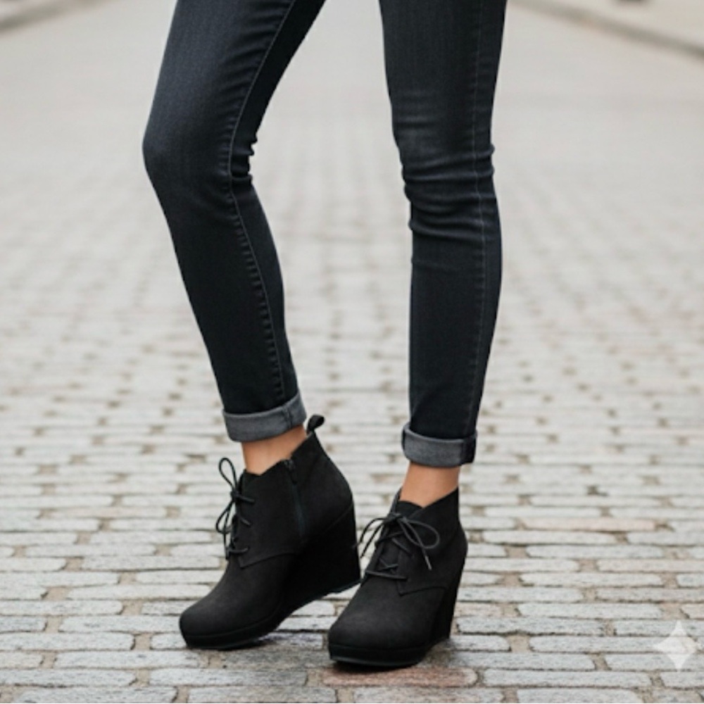 DV by DOLCE VITA Terri Wedge Booties, Women’s 5.5, Black